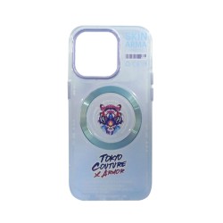 Capa Magnetic Skinarma Para Apple iPhone 14 Pro Max Azul Claro Capa Magnetic Skinarma Para Apple iPhone 14 Pro Max Azul Claro